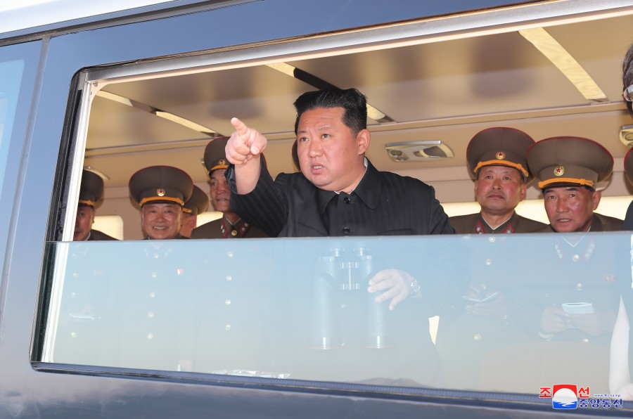 Respected Comrade Kim Jong Un Observes Test-fire of New-type Tactical Guided Weapon